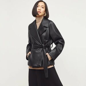 MM La Fleur The Alphonso Jacket Vegan Leather Black Size XS